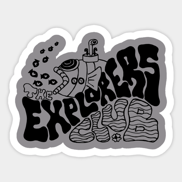 The Explorers Club Fish Sticker by Goldstar Records & Tapes